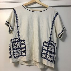 Madewell embroidered boxy shirt
